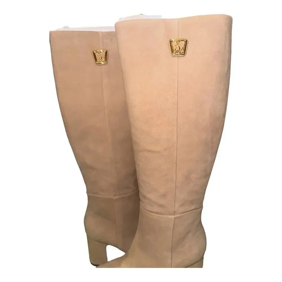 Sam Edelman Faren Square Toe High Heel Suede Knee High Boots - Picture 6 of 9